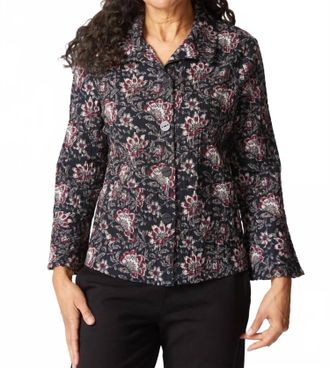 Habitat Batik Floral Founce Jacket In Black