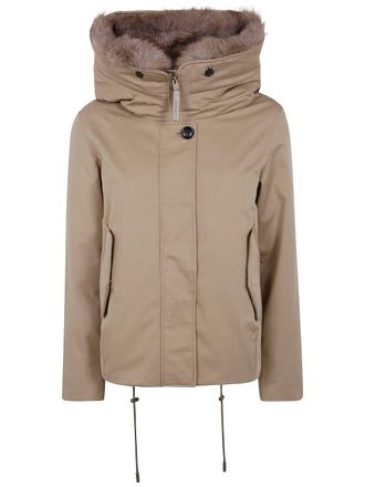 Woolrich Short Parka Best Cotton Faux Fur