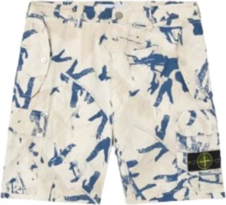 Stone Island Korte Broeken, Heren, Wit, W32, Katoen, Cargo Bermuda Shorts