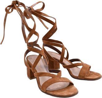 Gianvito Rossi Womens Suede Janis Low Sandal (Authentic Pre-Loved)