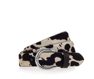 Tamaris Lederg&uuml;rtel TAMARIS Elsa Silver, Damen, Gr. 11,5, schwarz, wei&szlig;, Rindsleder, G&uuml;rtel Lederg&uuml;rtel, Fell-Optik