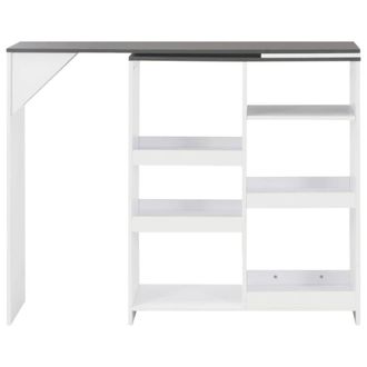 Berkfield Home Bar Table with Moveable Shelf White 138x39x110 cm | Size: 138 x 39 x 110 cm