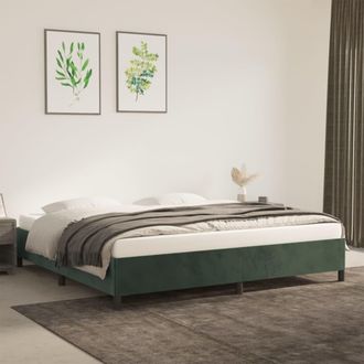 vidaXL Vidaxl - Estructura Cama Sin Colch&oacute;n Terciopelo Verde Oscuro 200x200 Cm