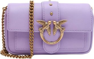 Pinko Cross Body Bags, female, Purple, Size: ONE SIZE Love One Pocket C Vitello Seta