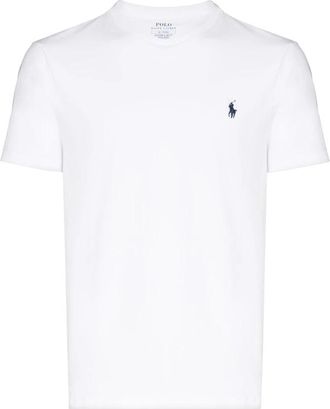 Polo Ralph Lauren Embroidered Crew-Neck T-Shirt - Heren - T-shirts - Wit - XL - Katoen - Tops