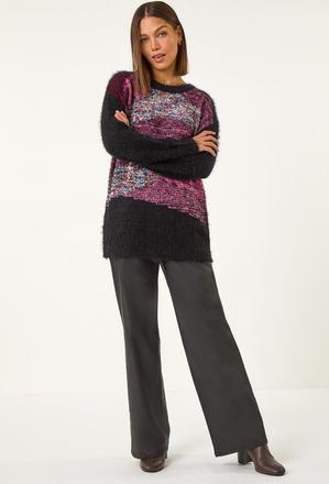 Roman Contrast Space Dye Knit Jumper