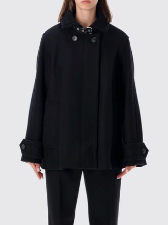 Lanvin Short Double-Breasted Coat in a Wool and Cashmere Blend with Strap Cuffs
