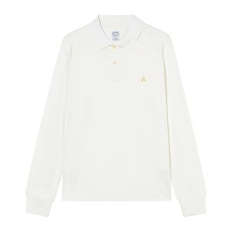 Brooks Brothers Supima Katoen Piqu&eacute; Polo met Logo - Heren - Tops - Wit - Maat: L Katoen