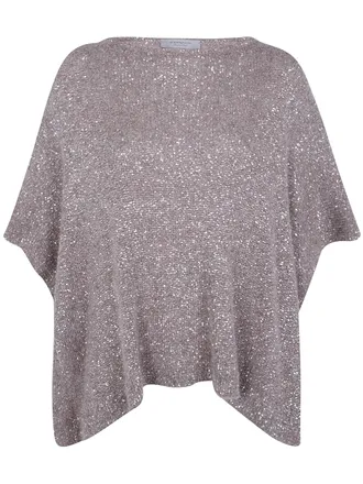 D.exterior D. EXTERIOR Sweater Soft Alpaca Crystals Cape