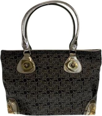 Celine Pre-owned Vintage Salky Carriage Tote Shoulder Bag - Dames - Vintage Shopper - Grijs - ONE Size - Vintage