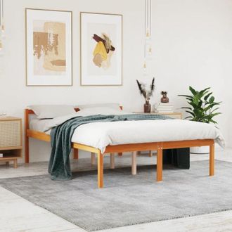vidaXL Letto per Anziani Marrone Cera 140x200cm Legno Massello di Pino vidaXL