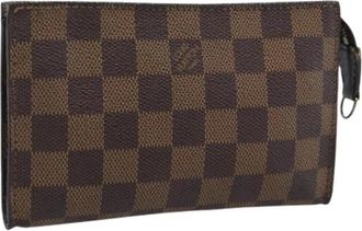 Louis Vuitton Pre-owned Damier Ebene Pouch - Dames - Vintage Clutch - Bruin - ONE Size - Vintage