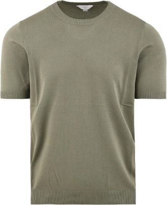 Malo Geschoren T-shirt Trui met Ronde Hals - Heren - Ronde hals truien - Groen - XL - Katoen - Truien & Vesten
