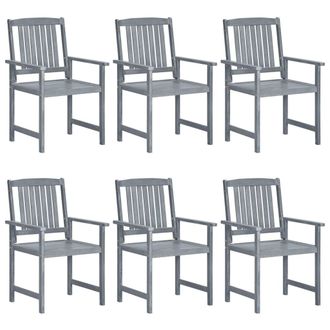 vidaXL Vidaxl Sedie Da Giardino 6 Pz In Legno Massello Di Acacia Grigio
