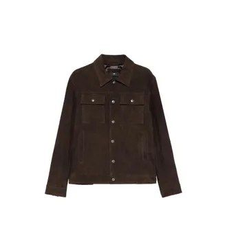 7 For All Mankind Suede-finish Press-stud Jacket