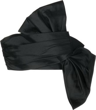 Bambah cropped bow tube top - women - Polyester - 14 - Black