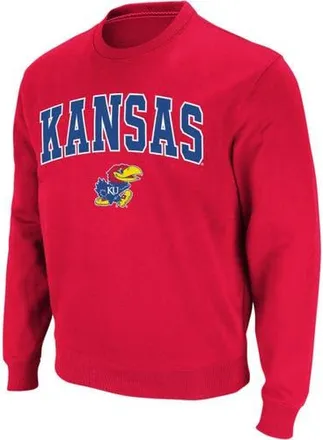Colosseum Mens Colosseum Red Kansas Jayhawks Arch & Logo Crew Neck Sweatshirt at Nordstrom, Size Medium
