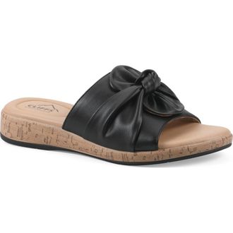 White Mountain Bonelle Slide Sandal in Black/Smooth at Nordstrom Rack, Size 7.5