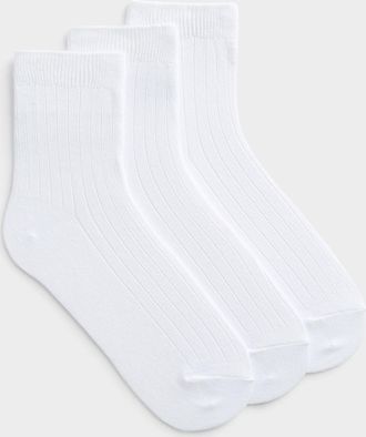 LEMON Womens Ultra-soft solid wide-rib socks 3-pack