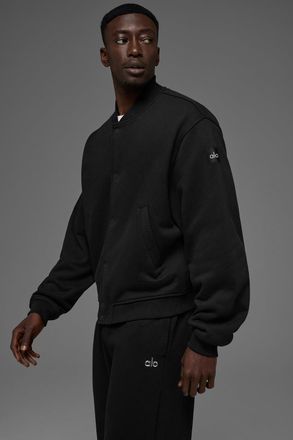 Alo | Renown Varsity Jacket in Black, Size: Large
