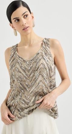 Brunello Cucinelli Crispy silk top in Beige at Nordstrom, Size Xx-Small Eu