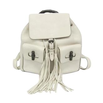 Gucci Pre-owned Zaino in Bamb&ugrave; - - Pre-owned - Donna - Bianco - ONE SIZE
