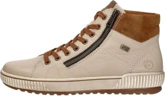 Remonte Veterschoenen Hoog - Dames - Sneakers - Beige - 45 EU - Leer - Schoenen