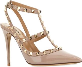Valentino Garavani Womens Strap Heels Pink Leather