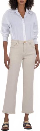Kut from the Kloth Charlotte High Rise Wide Leg Jeans In Ecru
