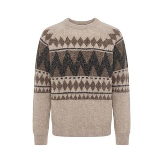 PESERICO Truien & Vesten, Heren, Bruin, S, Trui met ronde hals