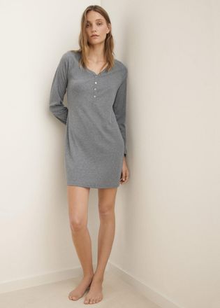 Mango Camicia da notte maglia coste bottoni grigio medio vigoré - Donna - XS - MANGO