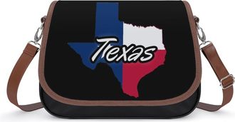Generic Texas Flag Map Small Womens Crossbody Bags Shoulder Handbag with Adjustable Strap for Travel