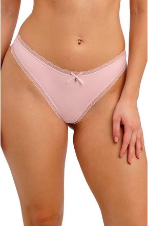Freya Flirt Lace Trim Thong in Pink Frost at Nordstrom, Size X-Large