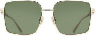 Ferragamo 57mm Square Sunglasses in Gold/green at Nordstrom