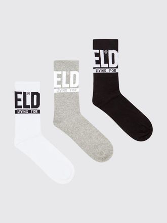 Diesel Set 3 paia di calze in cotone stretch con logo jacquard