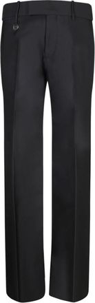 Burberry Zwarte Broek met Micro-Logo Detail - Heren - Chinos - Zwart - XL - Wol - Broeken