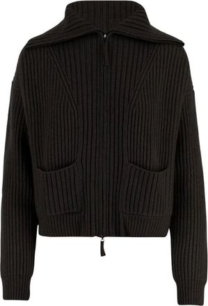 arch4 Jersey de Cachemira con Cremallera Completa y Bolsillos Delanteros - Knitwear - Mujer - Marr&oacute;n - S