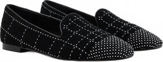 Arteana Womens Boucle Flat Smoking Slipper In Perla
