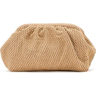 Reiss Georgia Woven Raffia Clutch in Natural at Nordstrom