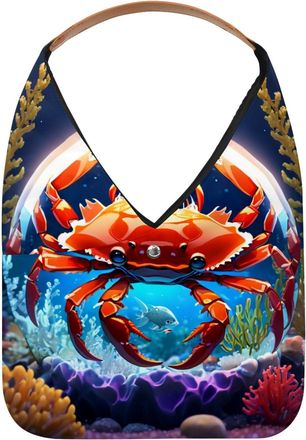 Generic Crab Crystal Ball Reusable Lightweight Grocery Bags - Foldable Into Compact Pouch, Washable & Sturdy, Multipurpose for Shopping and Travel