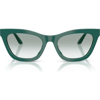 Emporio Armani 55mm Cat Eye Sunglasses in Shiny Green /Clear Green at Nordstrom