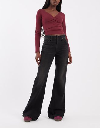 Levi's jeans flare in denim nero personalizzabili-Blu