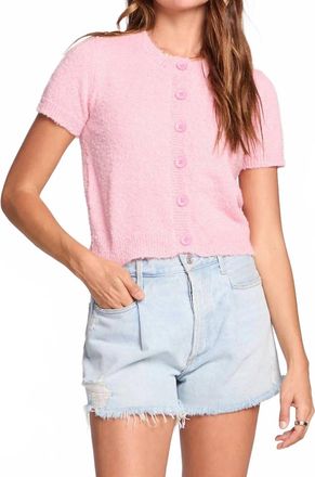 Saltwater Luxe Rowann Short Sleeve Sweater In Dahlia