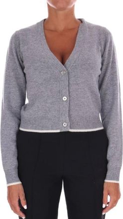 Pinko Pinko, Truien & Vesten, Dames, Grijs, M, Wol, V-neck Cardigan