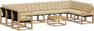 vidaXL Conjunto De Sof&aacute;s De Exterior 11 Uds. Y Beige Vidaxl