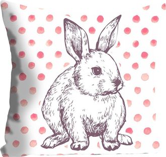 Queence Dekokissen »Maélys« mit einem Hasen mit Punkten