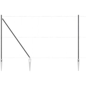 vidaXL Poste De Cerca 26 Pcs Plateado 3.2 X 3.2 X 170 Cm Acero Vidaxl