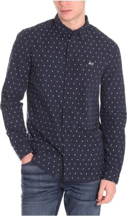 Tommy Hilfiger Casual overhemd met lange mouwen - Heren - Casual Overhemden - Blauw - S - Katoen - Overhemden