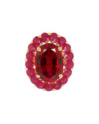 Tiramisu 14K Plated 10.30 Ct. Tw. Lab-Created Ruby Ring