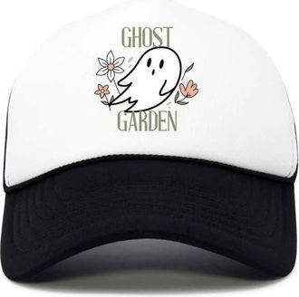 Dalix Ghost Garden Snapback Trucker Hat in Black White at Nordstrom